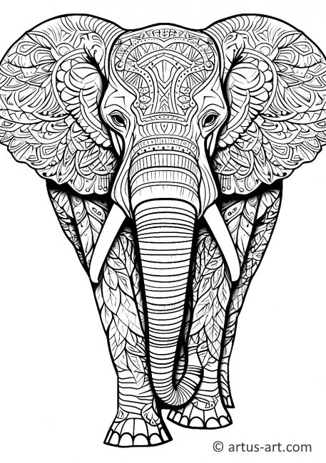 Pagina da colorare dell'elefante